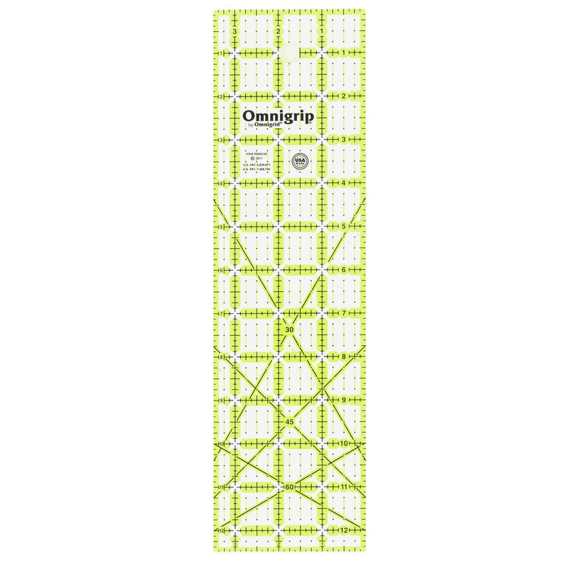 Omnigrid Omnigrip 3-1/2" x 12-1/2" Non-Slip Rectangle Quilting Ruler by Omnigrid - Image 1